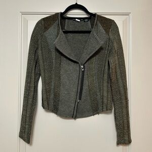 Miss Me Gray and Brown Knit Jacket/Sweater